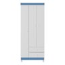 Guarda Roupa Infantil 3 Portas 2 Gavetas Branco Azul - 4