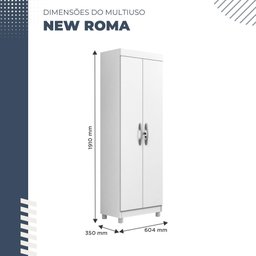 Multiuso New Roma 2 Portas 5 Prateleiras em Mdp Benetil Móveis - 3