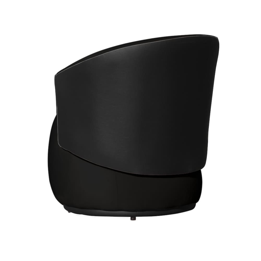 Poltrona Orgânica Veludo Preto Com Composê Preto - Vallisa Decor - 3