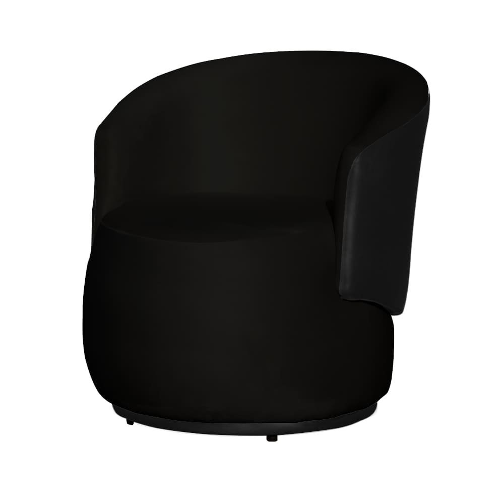 Poltrona Orgânica Veludo Preto Com Composê Preto - Vallisa Decor - 2