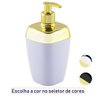 Porta Sabonete Líquido Para Bancada 250ml Dourado - Branco-Dourado - 6