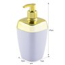 Porta Sabonete Líquido Para Bancada 250ml Dourado - Branco-Dourado - 4