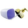 Porta Sabonete Líquido Para Bancada 250ml Dourado - Branco-Dourado - 5