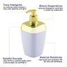 Porta Sabonete Líquido Para Bancada 250ml Dourado - Branco-Dourado - 2