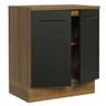 Balcão de Cozinha Madesa Agata 70 cm 2 Portas Rustic/Preto Cor:Rustic/Preto - 3