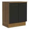 Balcão de Cozinha Madesa Agata 70 cm 2 Portas Rustic/Preto Cor:Rustic/Preto - 1