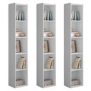 Ver imagem 1 de Kit 3 Estantes Livreiro Organizador Multiuso Janaína 5 Nichos Branco - Desk Design