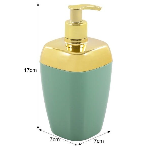 Porta Sabonete Líquido Para Bancada 250ml Dourado - Verde claro - 5