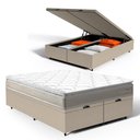 Ver imagem 1 de Cama Box Baú com Colchão de Espuma D45 Pillow Top Ortopédico Domo Queen 158cm