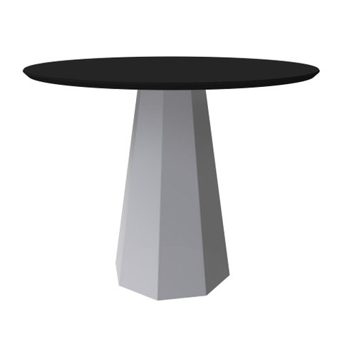 Mesa de Jantar Isis 1,0x1,0 Off White/preto New Ceval