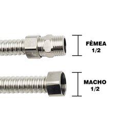 Flexível Para Água Quente Vazão Plena 40cm 1/2x1/2 Mxf - 2