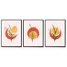 Kit 3 Quadros Sol Lua e Ramos Diversos - 1