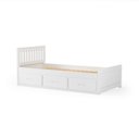 Ver imagem 3 de Cama Solteiro 03 Gavetas - Madeira Maciça Branco