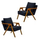 Ver imagem 2 de Conjunto 2 Poltronas Decorativa Mona Luxo Sala de Estar e Decoração:azul