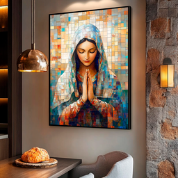 Quadro Decorativo Virgem Maria em Grid Arte Variação - 2