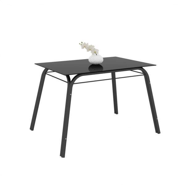 Conjunto Sala de Jantar Mesa Lotus Tampo de Vidro Preto e 4 Cadeiras Artefamol - 3