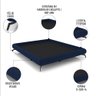 Cama Queen Base Box 158x198cm Pés de Ferro Cold P02 Veludo Azul - Mpozenato - 3