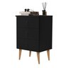 Mesa de Cabeceira Criado Madri 3 Gavetas Preto - 2
