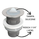 Ver imagem 2 de Valvula de Escoamento 1 1/4" Inox + Plastico Tampa Silicone