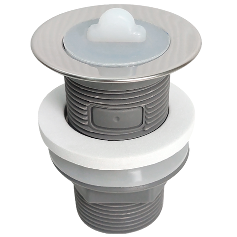 Valvula de Escoamento 1 1/4" Inox + Plastico Tampa Silicone