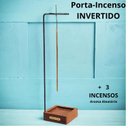 Ver imagem 3 de Incensário Invertido em Madeira Cumaru Dourado Fumaça Invertida Fadinha Verde