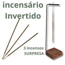 Ver imagem 2 de Incensário Invertido em Madeira Cumaru Dourado Fumaça Invertida Fadinha Verde