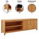 Ver imagem 4 de Rack para Tv 70 Pol Madeira Macica Taeda 2 Portas 180 Cm 1552n Rustico Claro Festra