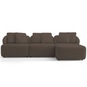 Ver imagem 3 de Sofá 4 Lugares com Chaise Direito Sala Living 288cm Arlo F04 Veludo Marrom Tc-12018- Lyam Decor
