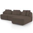 Ver imagem 6 de Sofá 4 Lugares com Chaise Direito Sala Living 288cm Arlo F04 Veludo Marrom Tc-12018- Lyam Decor