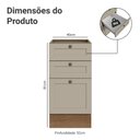 Ver imagem 2 de Balcão de Cozinha 40 cm 3 Gavetas (sem Tampo) Rustic/Crema Vik Madesa