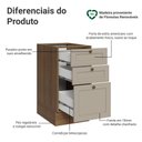 Ver imagem 3 de Balcão de Cozinha 40 cm 3 Gavetas (sem Tampo) Rustic/Crema Vik Madesa