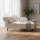 Ver imagem 2 de Recamier Decorativo Divã Amsterdã 147cm Lado Direito Bouclé Marfim