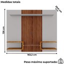 Ver imagem 3 de Painel Suspenso Tv 55 Polegadas 163 Cm Atlas Bechara Off White Naturalle