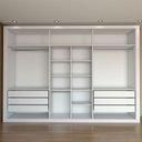 Ver imagem 6 de Guarda-roupa Casal Saint 6 Portas 6 Gavetas com Espelho Branco - Panorama Móveis