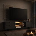 Ver imagem 4 de Rack para TV até 65 Polegadas 180cm com LED Aurora Mel/Grafite Yescasa