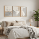 Ver imagem 3 de Kit 3 Quadros Casal Linhas Curvas Moldura:castanho