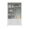 Guarda Roupa Infantil Peroba Guti Retro 4 Portas Liso Branco - 3