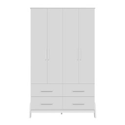 Guarda Roupa Infantil Peroba Guti Retro 4 Portas Liso Branco - 2