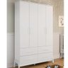 Guarda Roupa Infantil Peroba Guti Retro 4 Portas Liso Branco - 5
