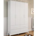 Ver imagem 6 de Guarda Roupa Infantil Peroba Guti Retro 4 Portas Liso Branco