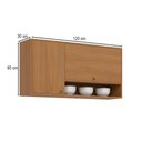 Ver imagem 4 de Armário Aéreo Cozinha 120 cm Venaly 2 Portas com Nicho Cinamomo - Henn