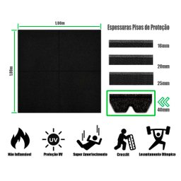 Piso de Borracha Olympic Play 40mm - 1,00x1,00m - Verde - 5