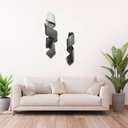 Ver imagem 2 de Kit Decoração 02 Esculturas Parede Abstrato Sala Hall Escritório Loja Home Decor Prateado