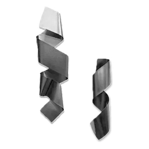 Kit Decoração 02 Esculturas Parede Abstrato Sala Hall Escritório Loja Home Decor Prateado