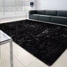 Tapete para Sala Quarto Peludo Retangular 200x140cm Preto Casen - 1