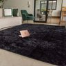 Tapete para Sala Quarto Felpudo Retangular 200x140cm Preto Casen - 1