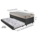 Ver imagem 2 de Bicama Box Baú 88x188 Courino Linho Preto com Colchão Airtech Ortobom