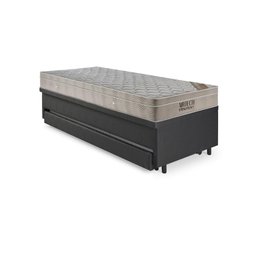 Bicama Box Baú 88x188 Courino Linho Preto com Colchão Airtech Ortobom - 10