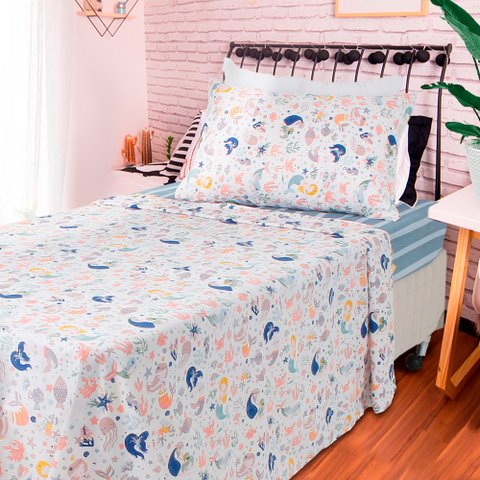 Jogo de Cama Solteiro Lençol Infantil 3 Peças Estampado BF Colchões