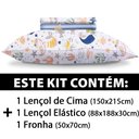 Ver imagem 2 de Jogo de Cama Solteiro Lençol Infantil 3 Peças Estampado BF Colchões